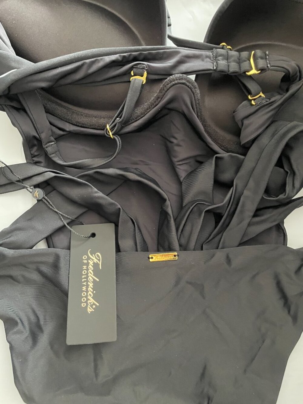 Fredericks of Hollywood rising star push up and wrap bottom chain swim one piece - Picture 6 of 7